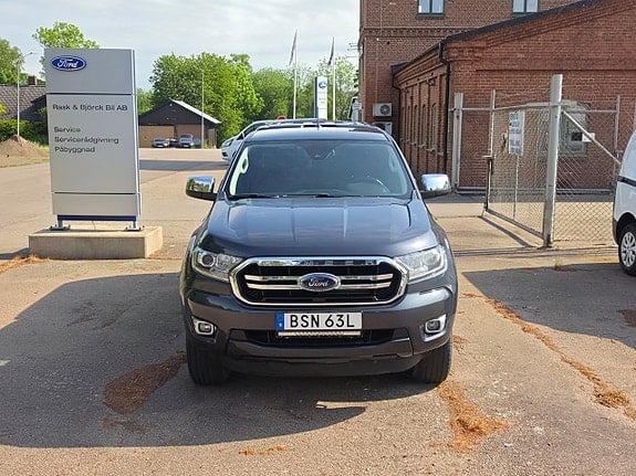 BSN63L · Ford Ranger 2021 diesel-transportbil - skåp från sidan — Transport Bil Syd Skåne